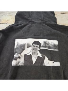Women's SUPERBAD Hoodie Faded Black Large Pullover McLovin Cotton Blend